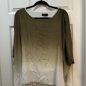 Tahari Olive and Cream Women's Blouse